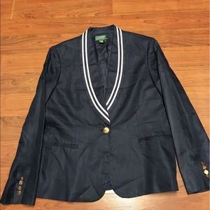 Lauren Ralph Lauren Navy Linen Blazer, size 16
